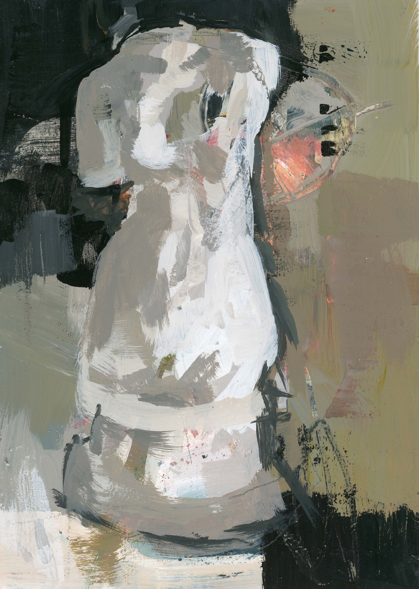 Back to Black Venus - Limited Edition Abstract Figurative White Aluminum Art Print