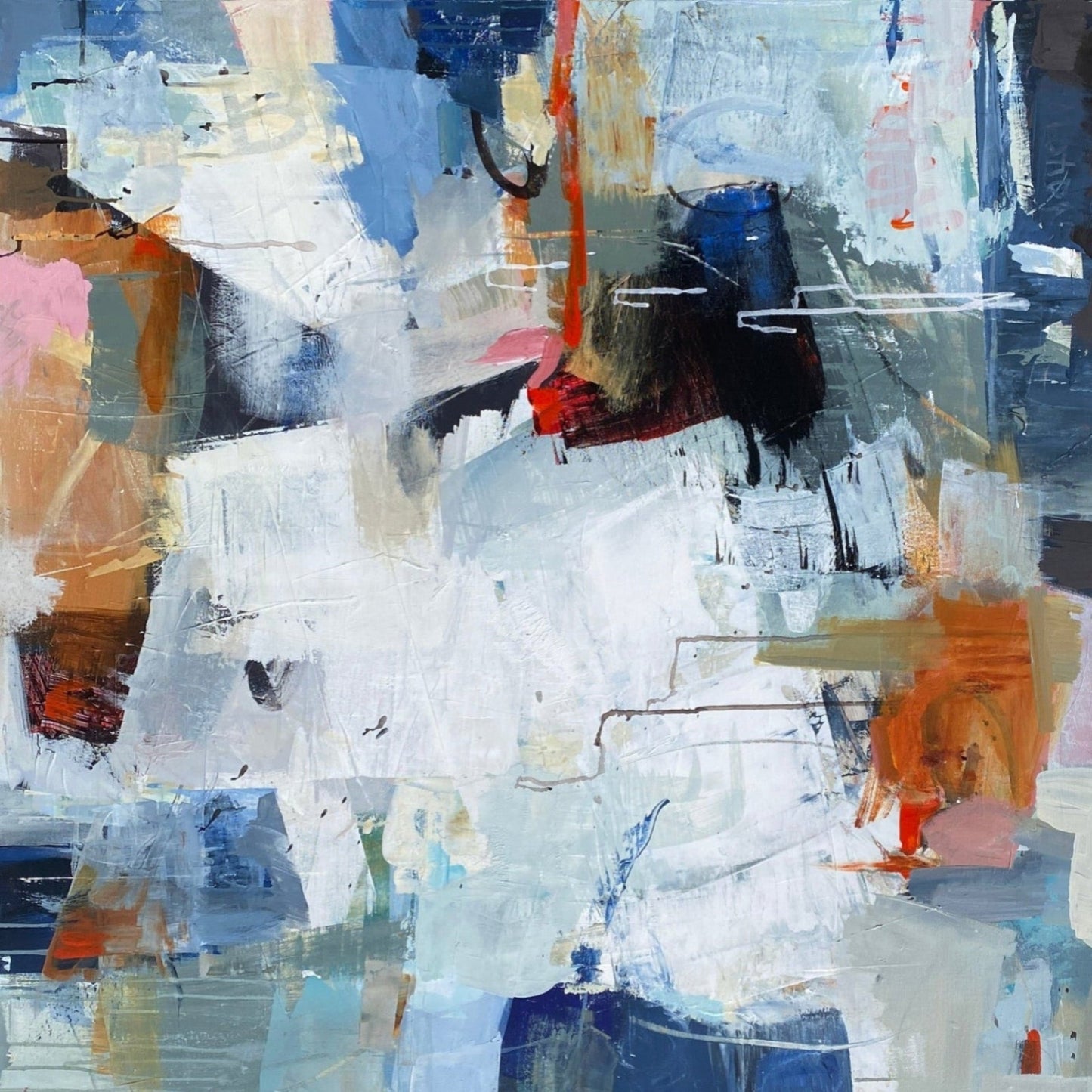 Abstract art with a mix of colors and textures