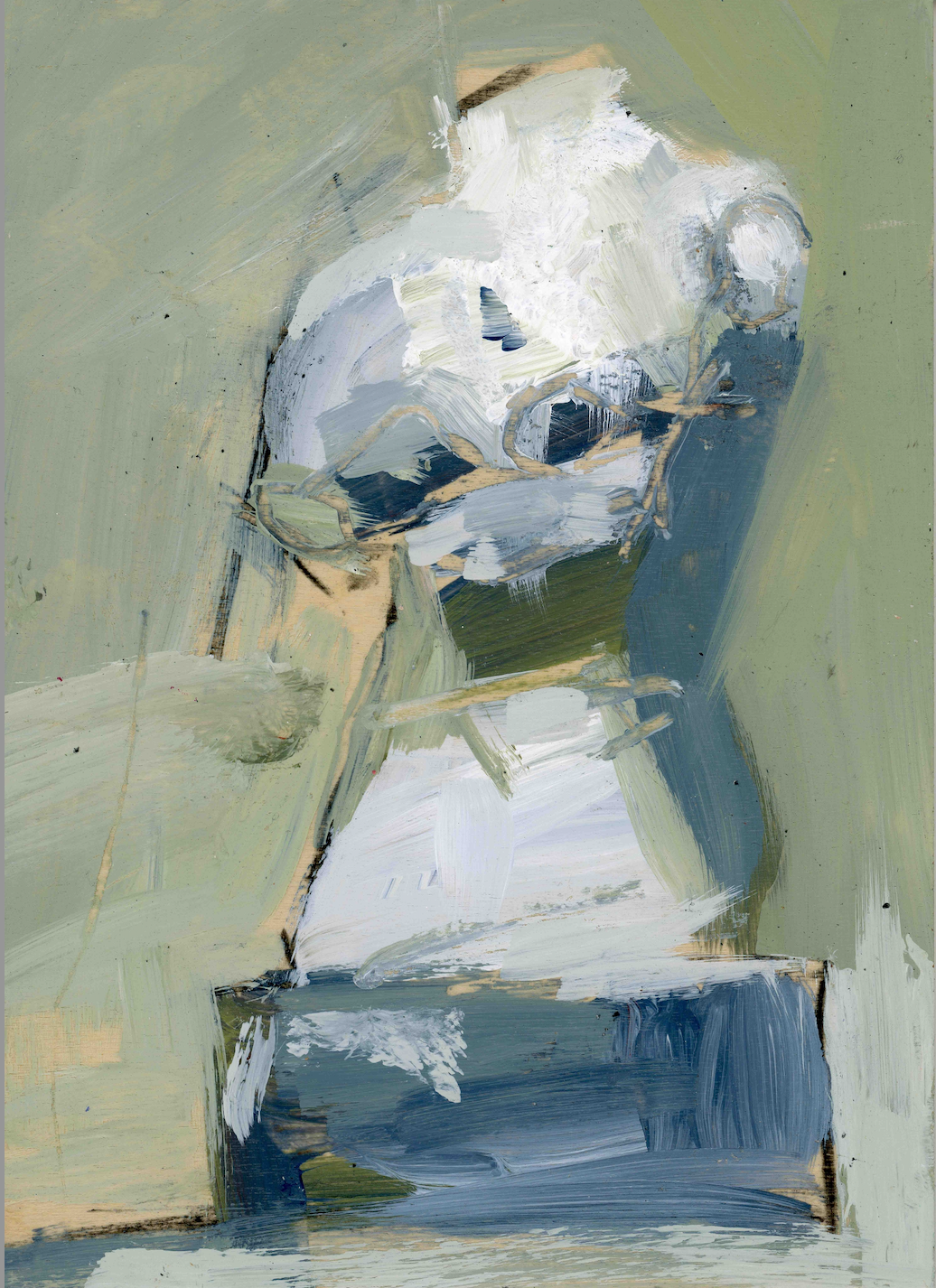 Blue Green Venus - Limited Edition Abstract Figurative White Aluminum Art Print