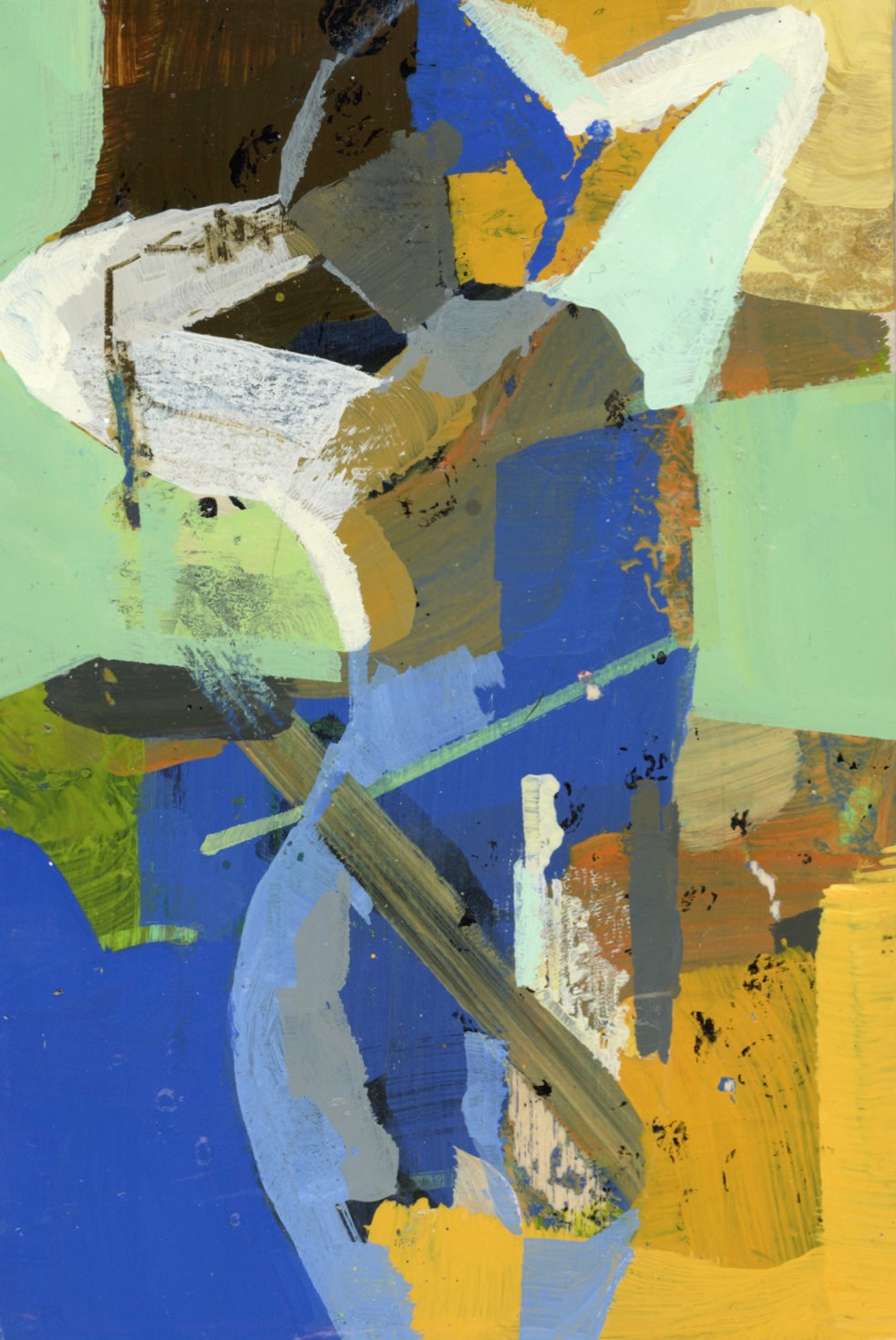 Colorful Abstract Nude Figure by Donna Weathers with Bold Brush Strokes and Unique Shapes