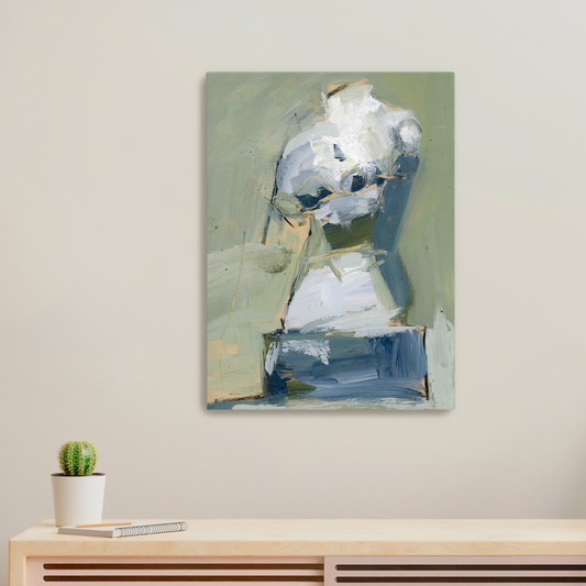 Blue Green Venus - Limited Edition Abstract Figurative White Aluminum Art Print