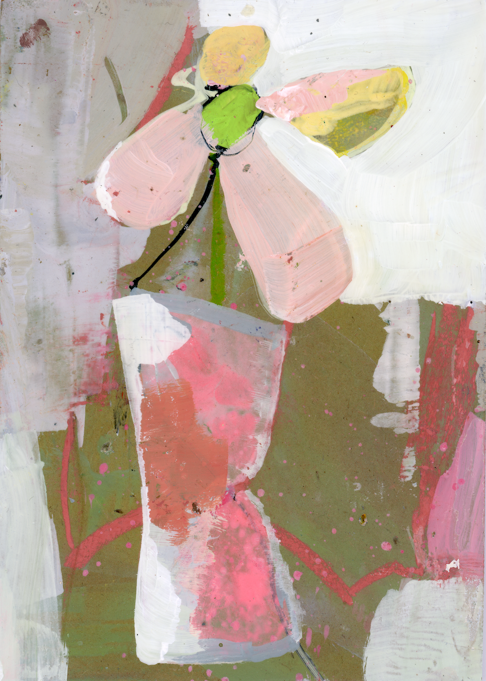 Dancing in Pink - Limited Edition Abstract Floral White Aluminum Art Print