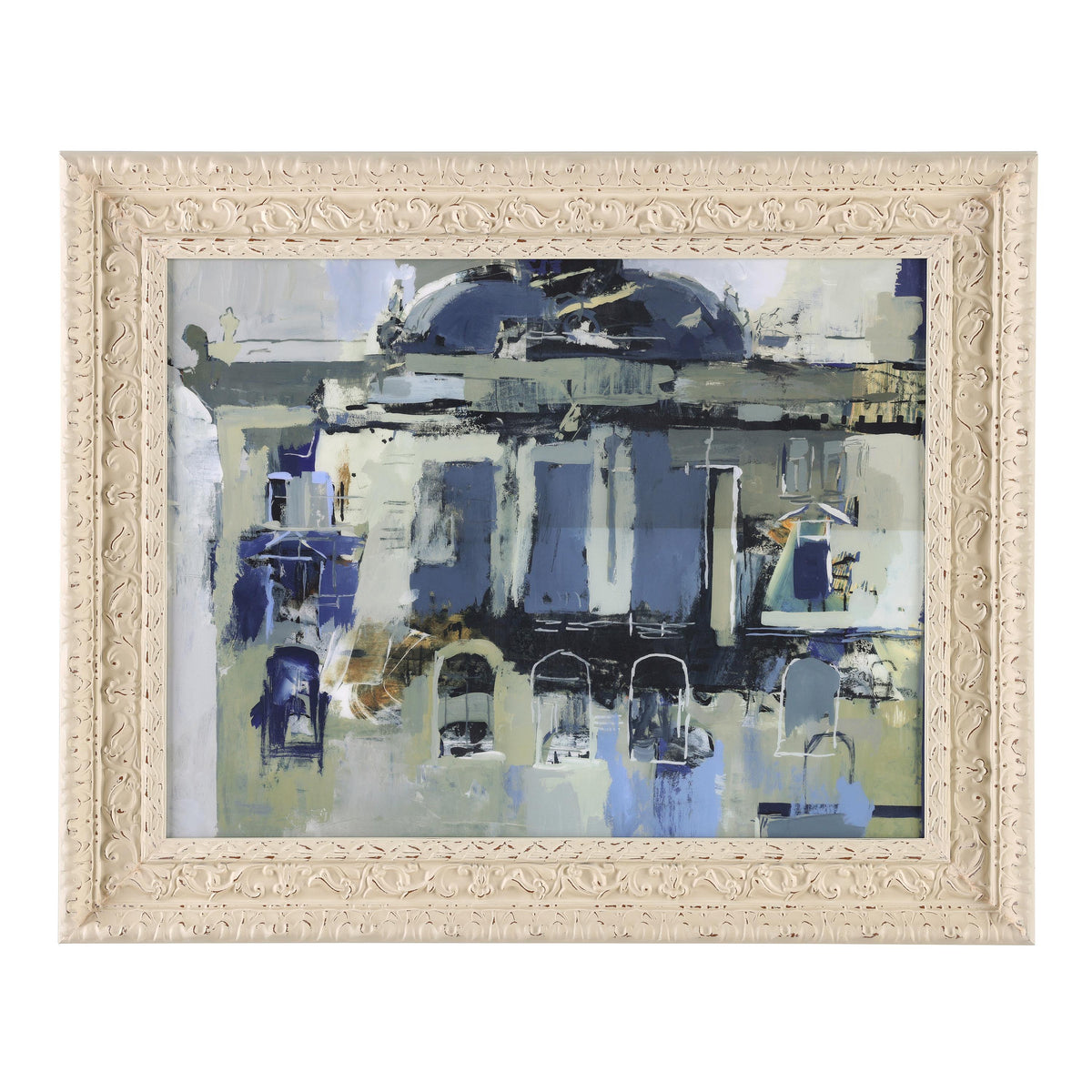 Sketch of the Place, Small, Ornate Off-White Frame by Donna Weathers (John-Richard)