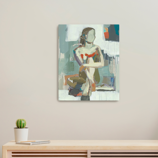 Minty Falls- Limited Edition Abstract Figurative White Aluminum Art Print