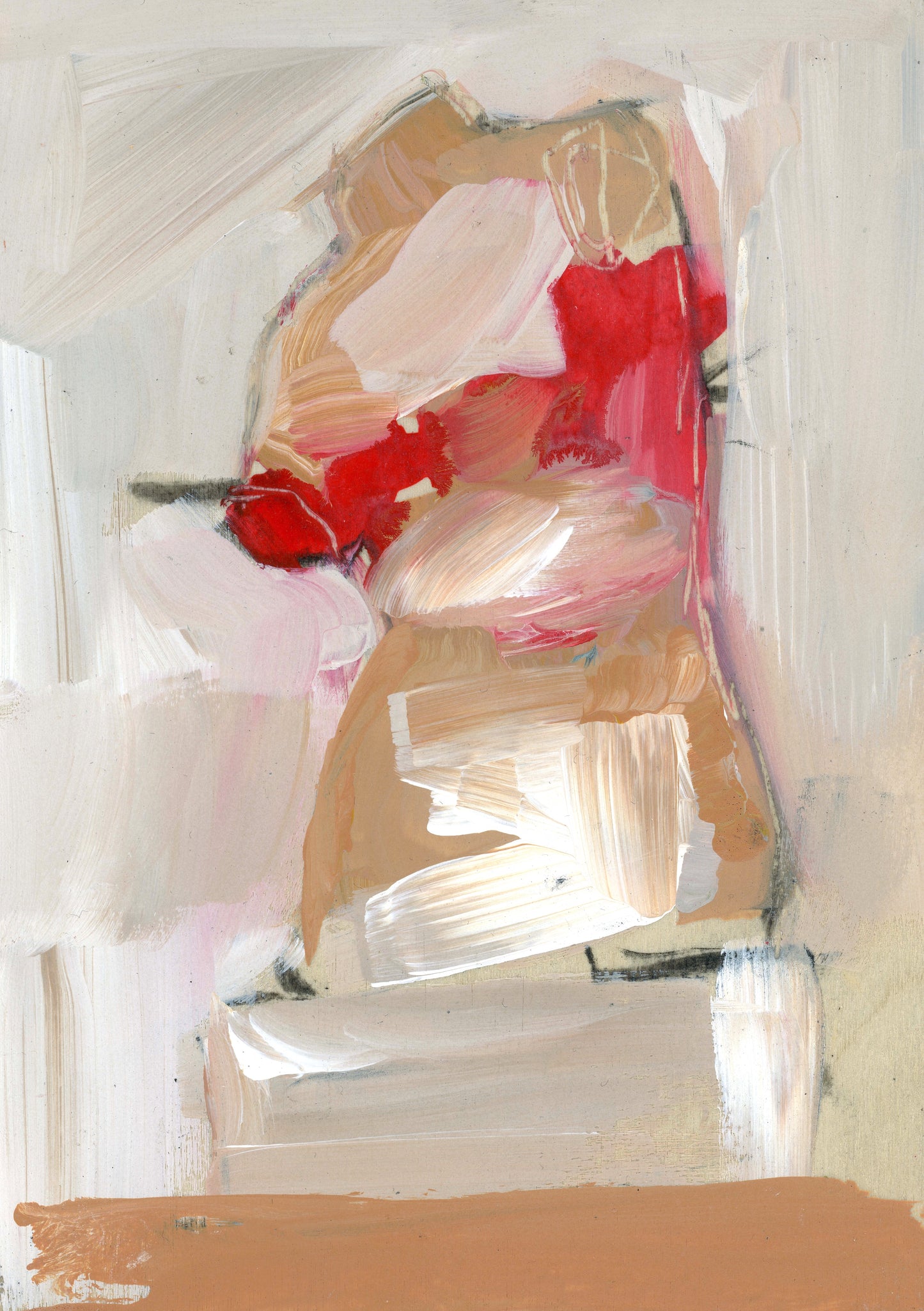 Red Band Venus - Limited Edition Abstract Figurative White Aluminum Art Print