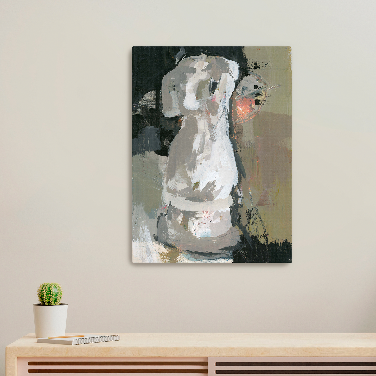 Back to Black Venus - Limited Edition Abstract Figurative White Aluminum Art Print