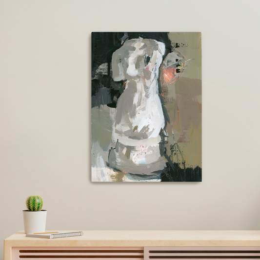 Back to Black Venus - Limited Edition Abstract Figurative White Aluminum Art Print