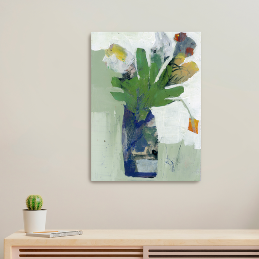 Diamond in the Rough - Limited Edition Abstract Floral White Aluminum Art Print