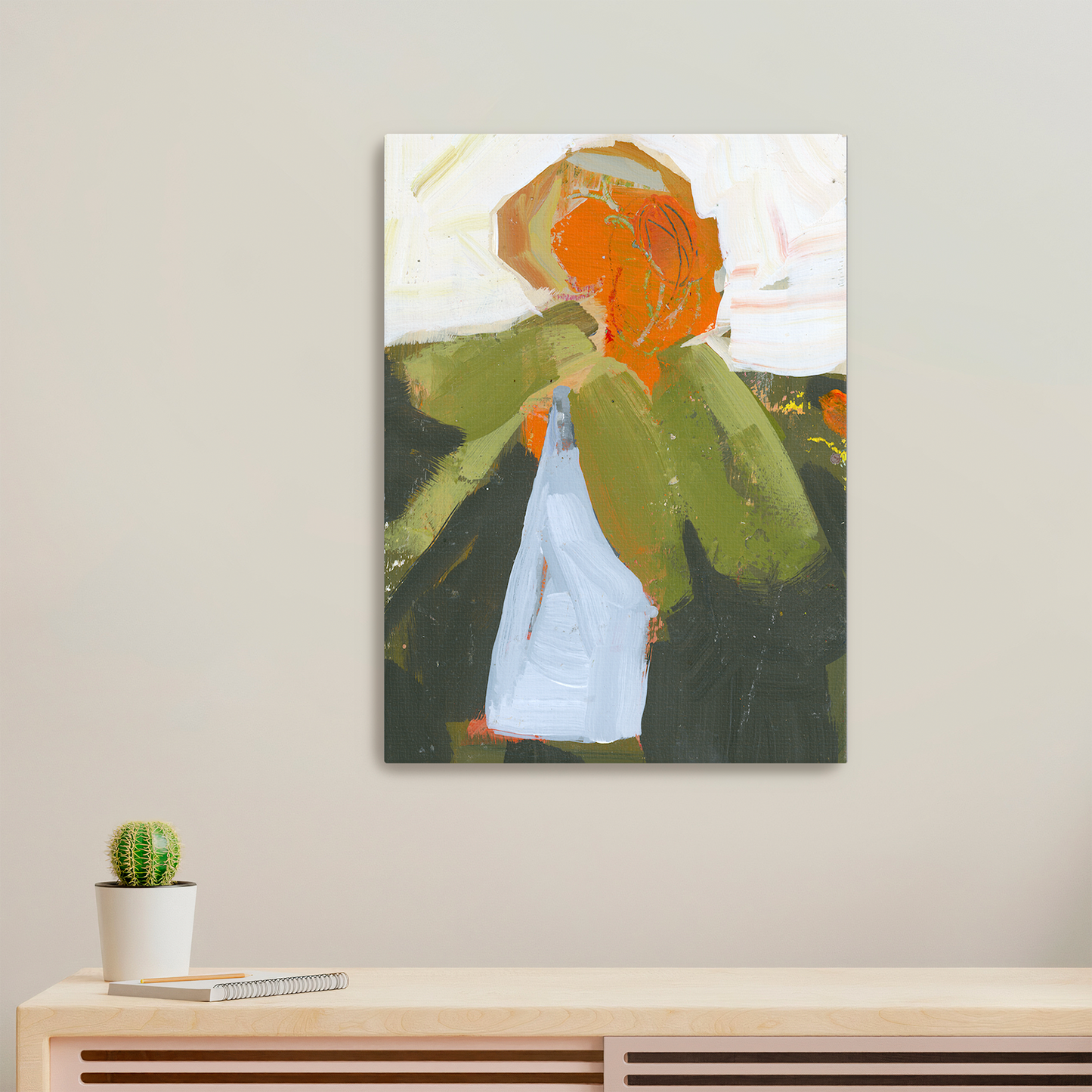 Earthy Blossom- Limited Edition Abstract Floral White Aluminum Art Print