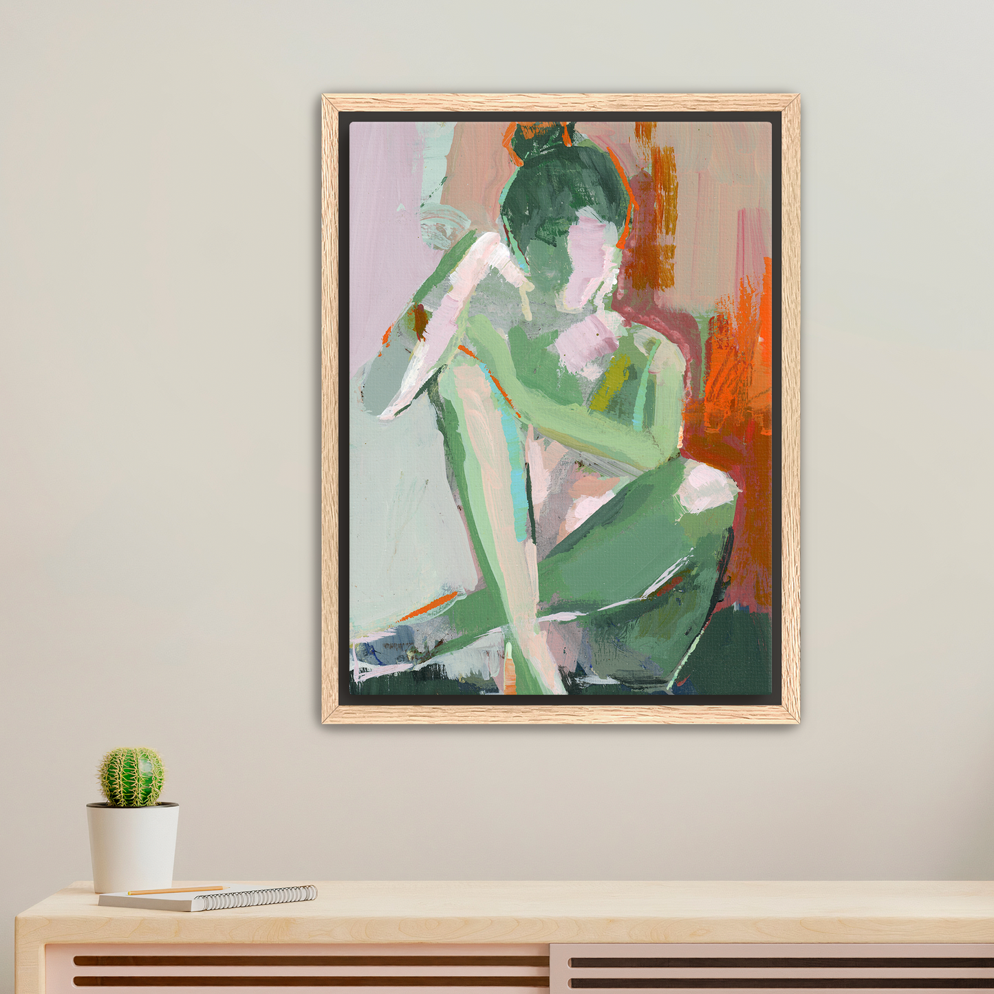 Emerald Balance – Limited Edition Abstract Figure Canvas Art
