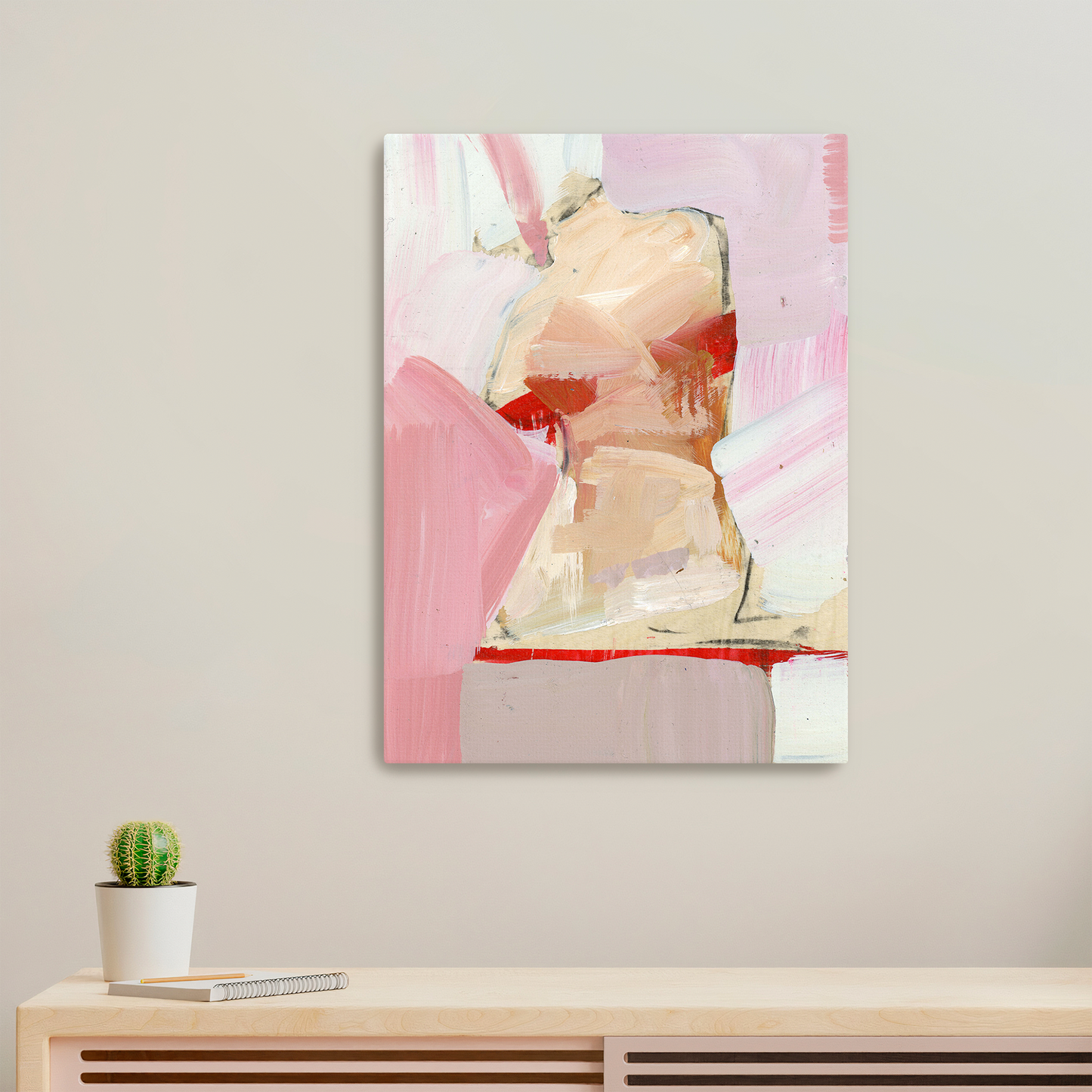 Precious Pink Venus - Limited Edition Abstract Figurative White Aluminum Art Print