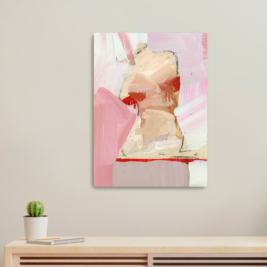 Precious Pink Venus - Limited Edition Abstract Figurative White Aluminum Art Print