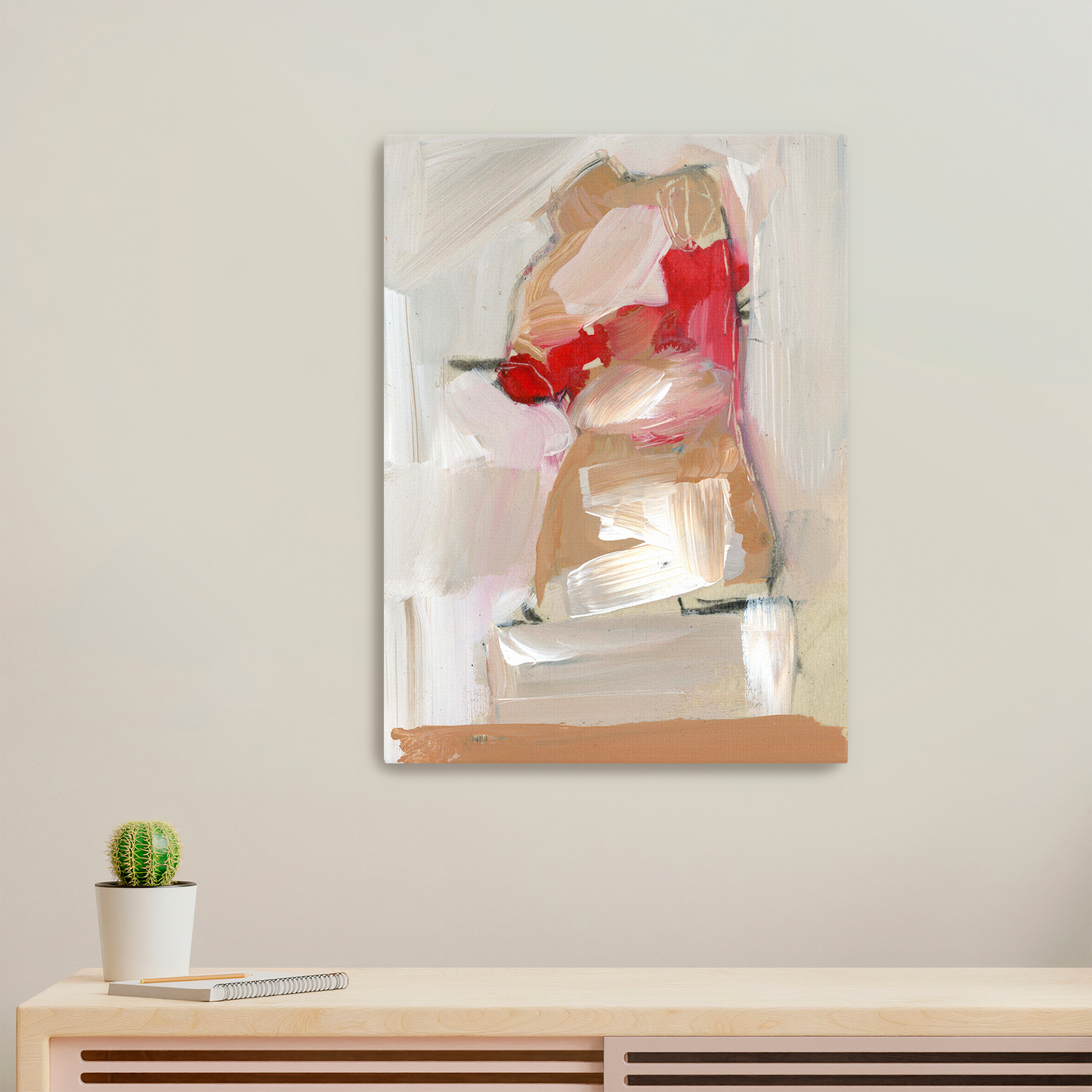 Red Band Venus - Limited Edition Abstract Figurative White Aluminum Art Print