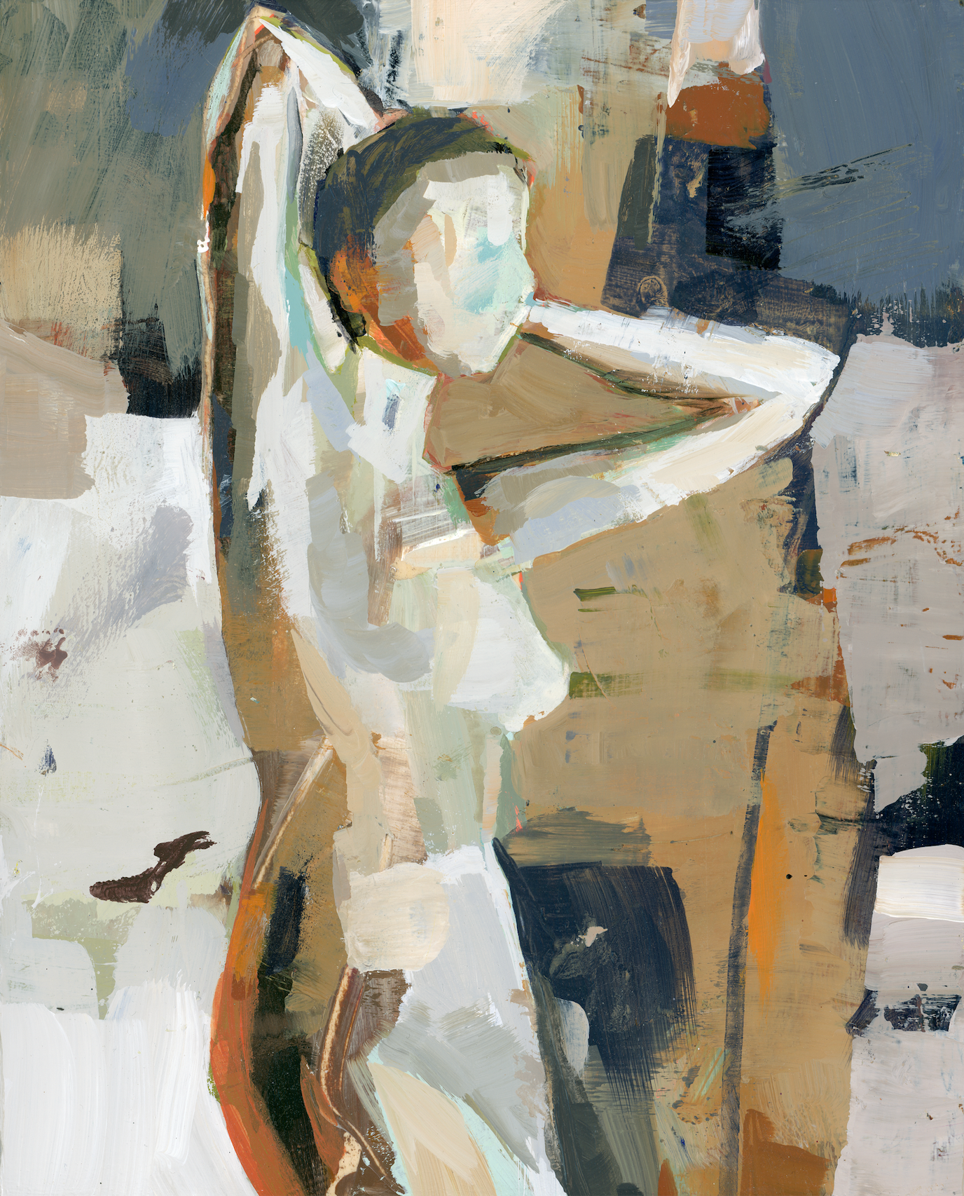 stone & sky - Limited Edition Abstract Figurative White Aluminum Art Print