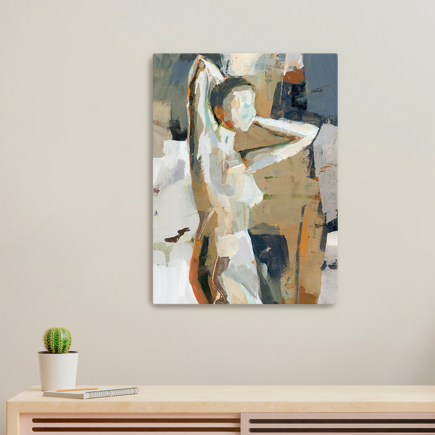 stone & sky - Limited Edition Abstract Figurative White Aluminum Art Print