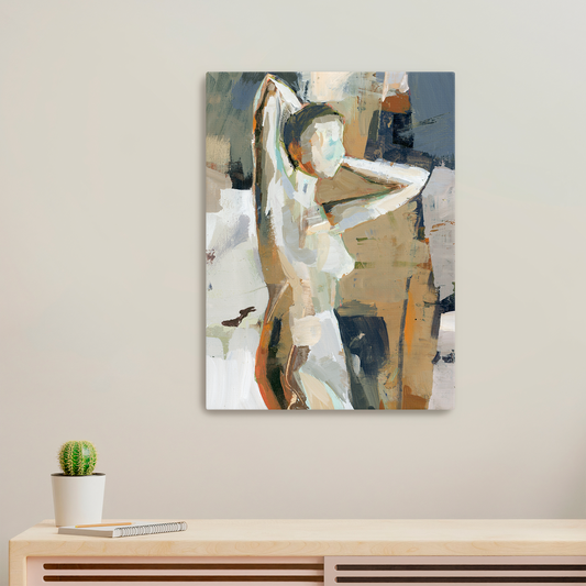 stone & sky - Limited Edition Abstract Figurative White Aluminum Art Print