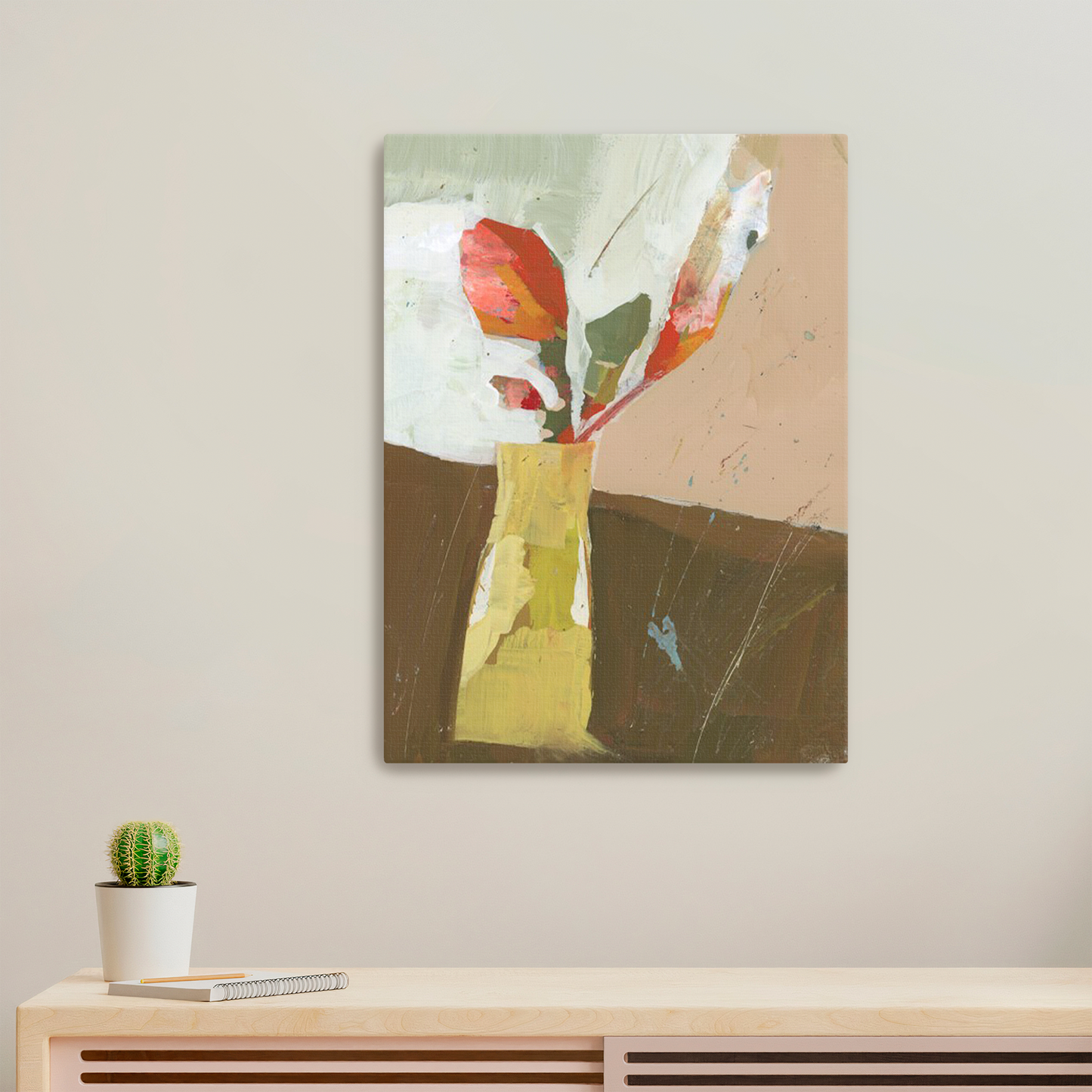 Wrong Side of Beige - Limited Edition Abstract Floral White Aluminum Art Print