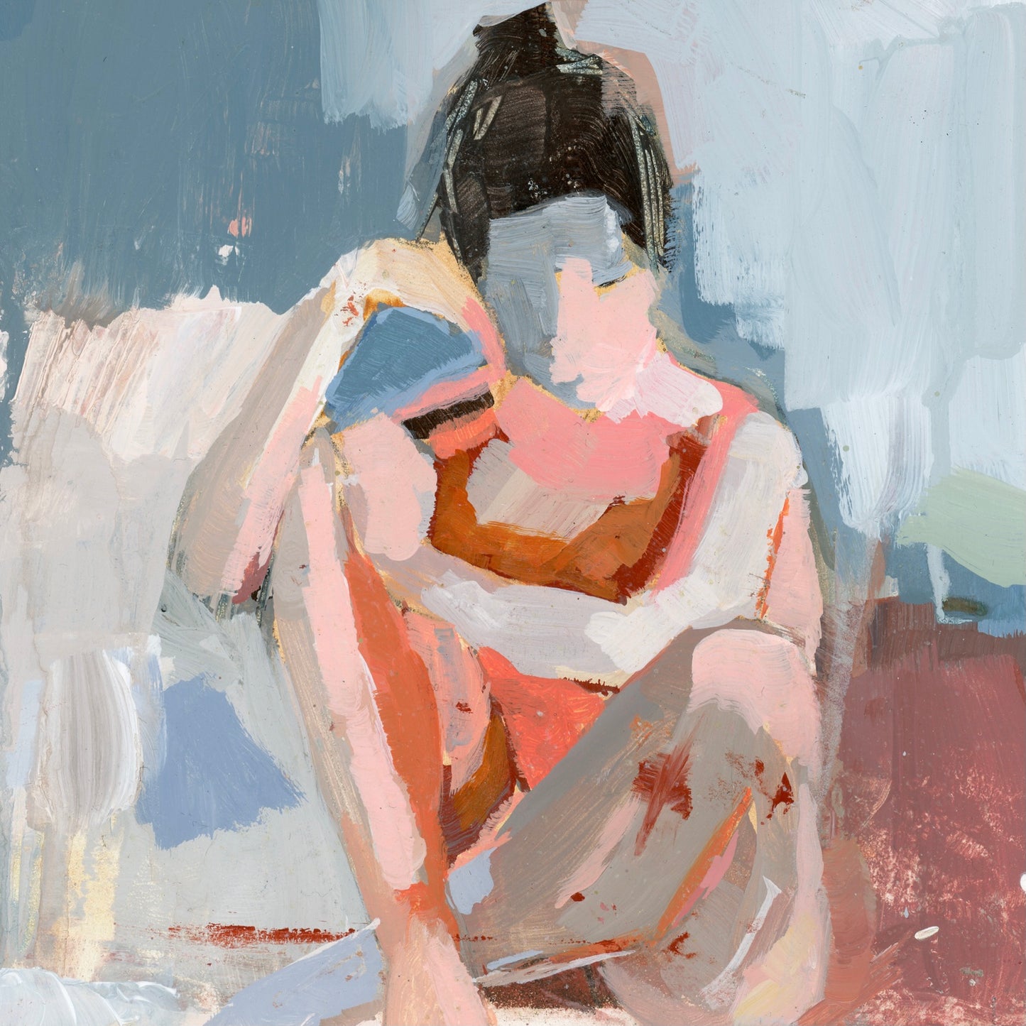 Abstract female nude painting