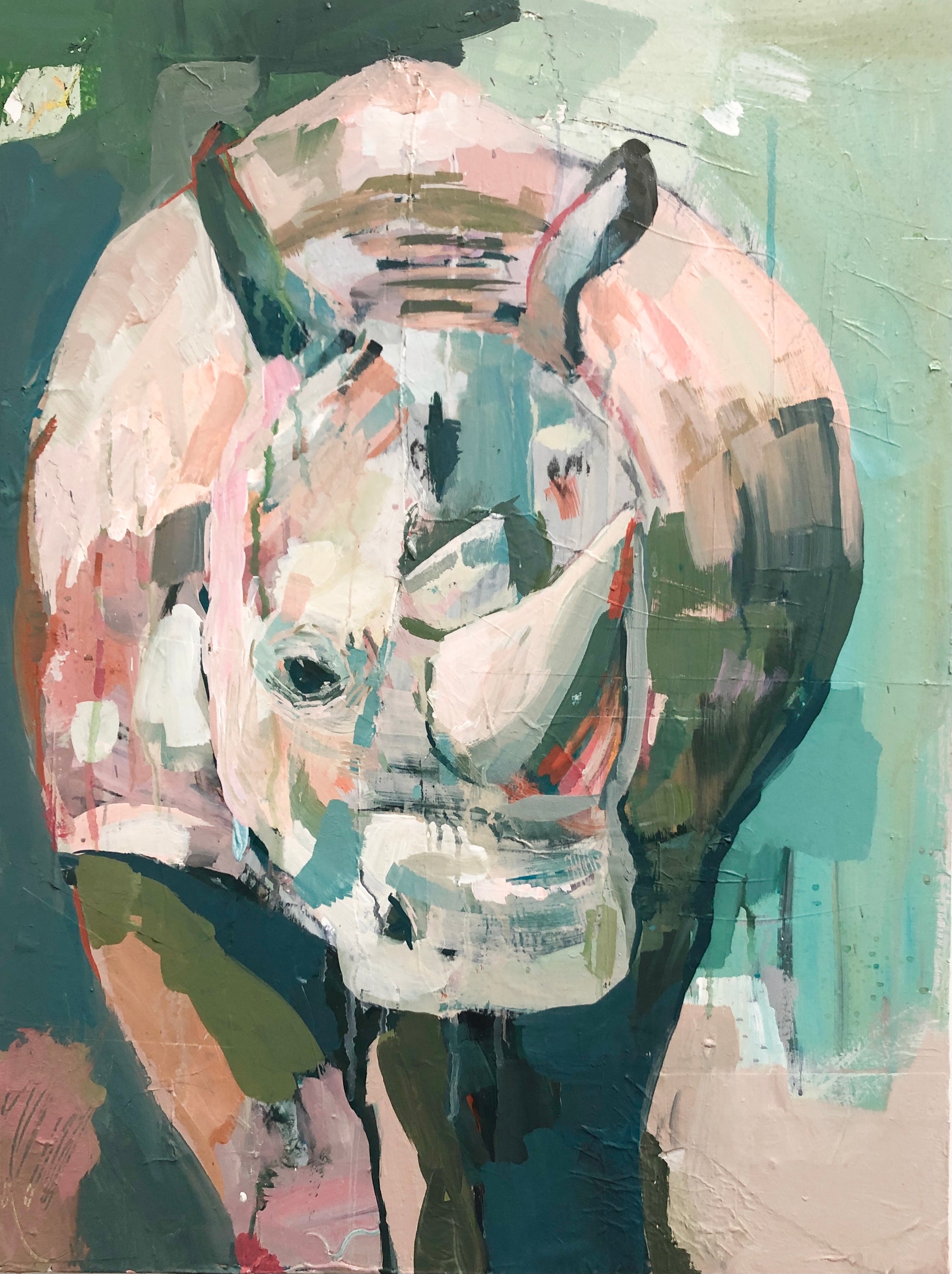 Abstract rhino painting